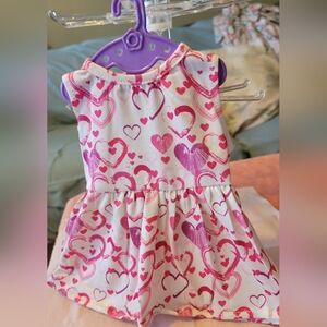 Pink Heart Patterned Doll Dress.